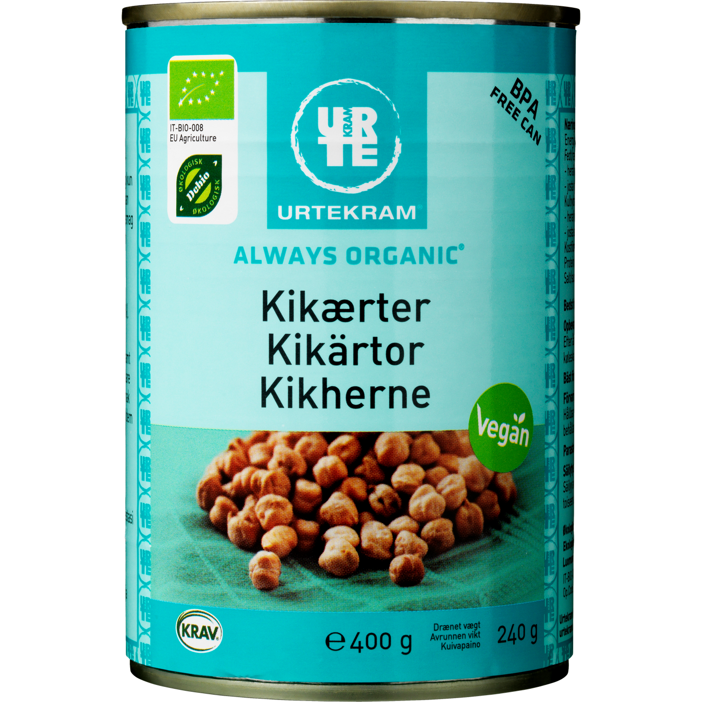 Urtekram Luomu Kikherne säilyke-Urtekram-Hyvinvoinnin Tavaratalo