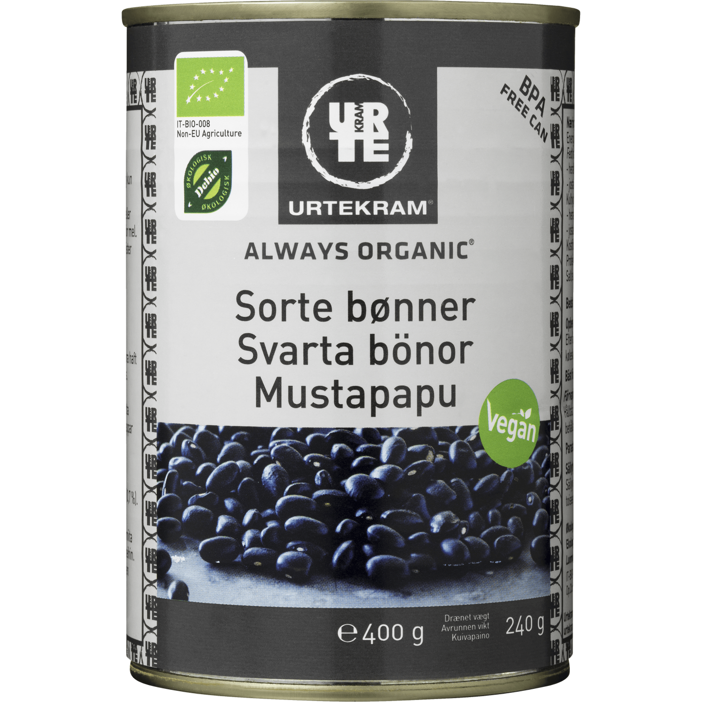 Urtekram Luomu Mustapapu säilyke-Urtekram-Hyvinvoinnin Tavaratalo