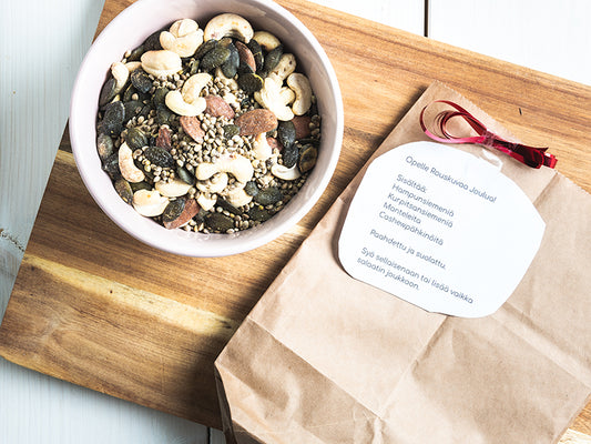 DIY-siemen-pähkinäsekoitus on oiva lahja esimerkiksi opettajalle