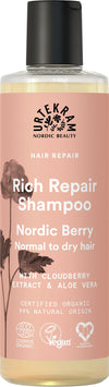Urtekram Nordic Berry Rich Repair Shampoo 250 ml, tehokosteuttava luomushampoo