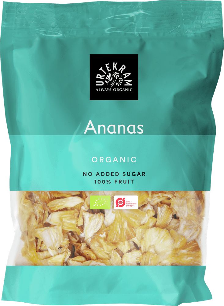 Urtekram Luomu Ananas, tuotepakkaus 70 g