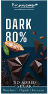 Benjamissimo Luomu Sokeriton Tumma Suklaa 80 % 60 g -patukka