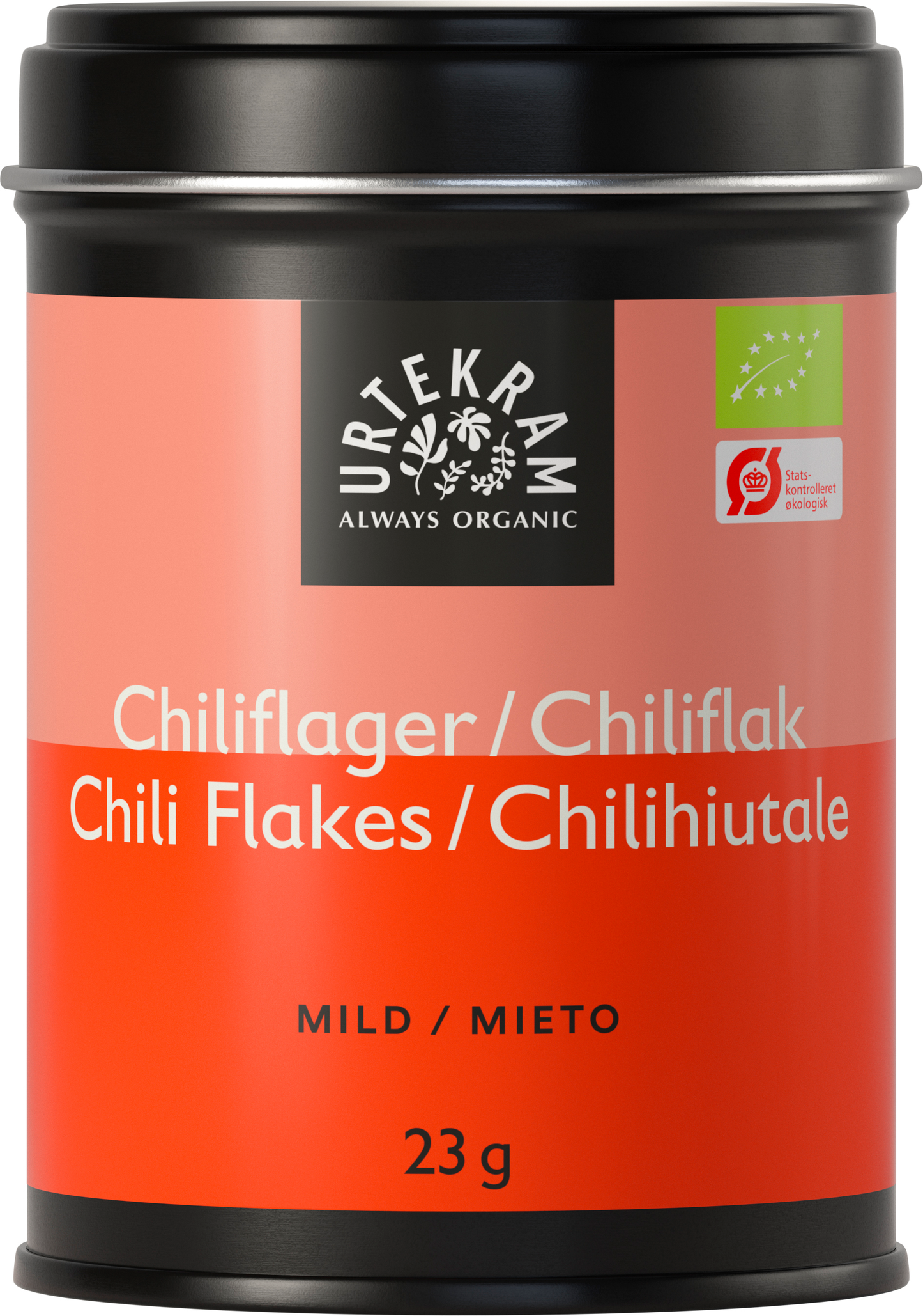 Urtekram Luomu Chilihiutale, tuotepakkaus 23 g