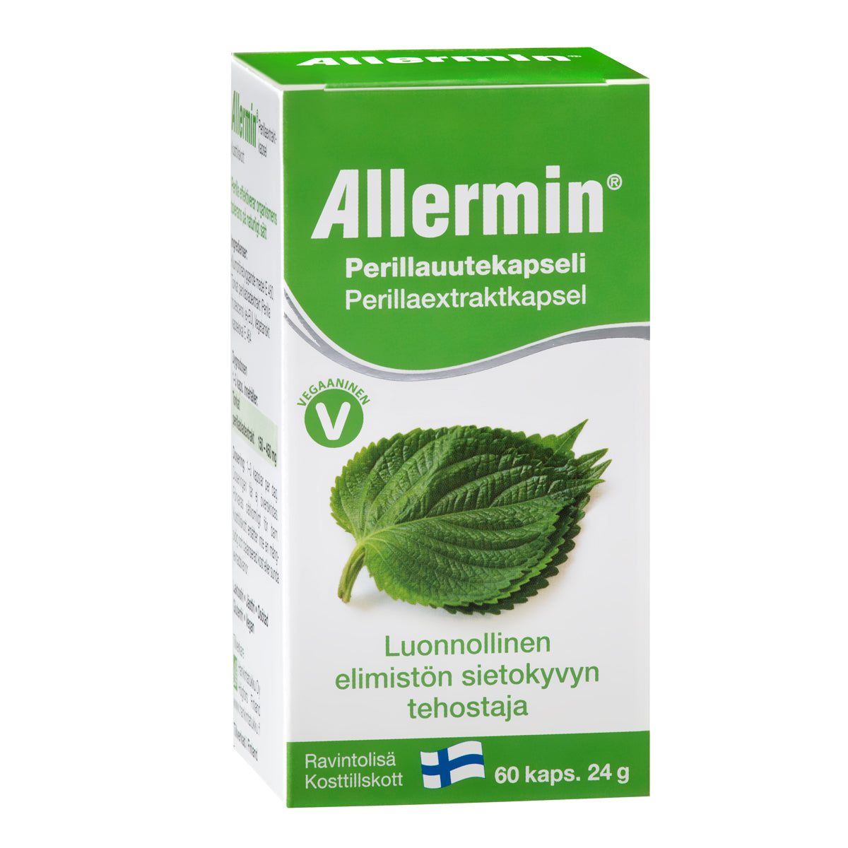 Allermin perillauutekapselit 60 kapselia, kuivattua perillanlehtiuutetta, vegaaninen