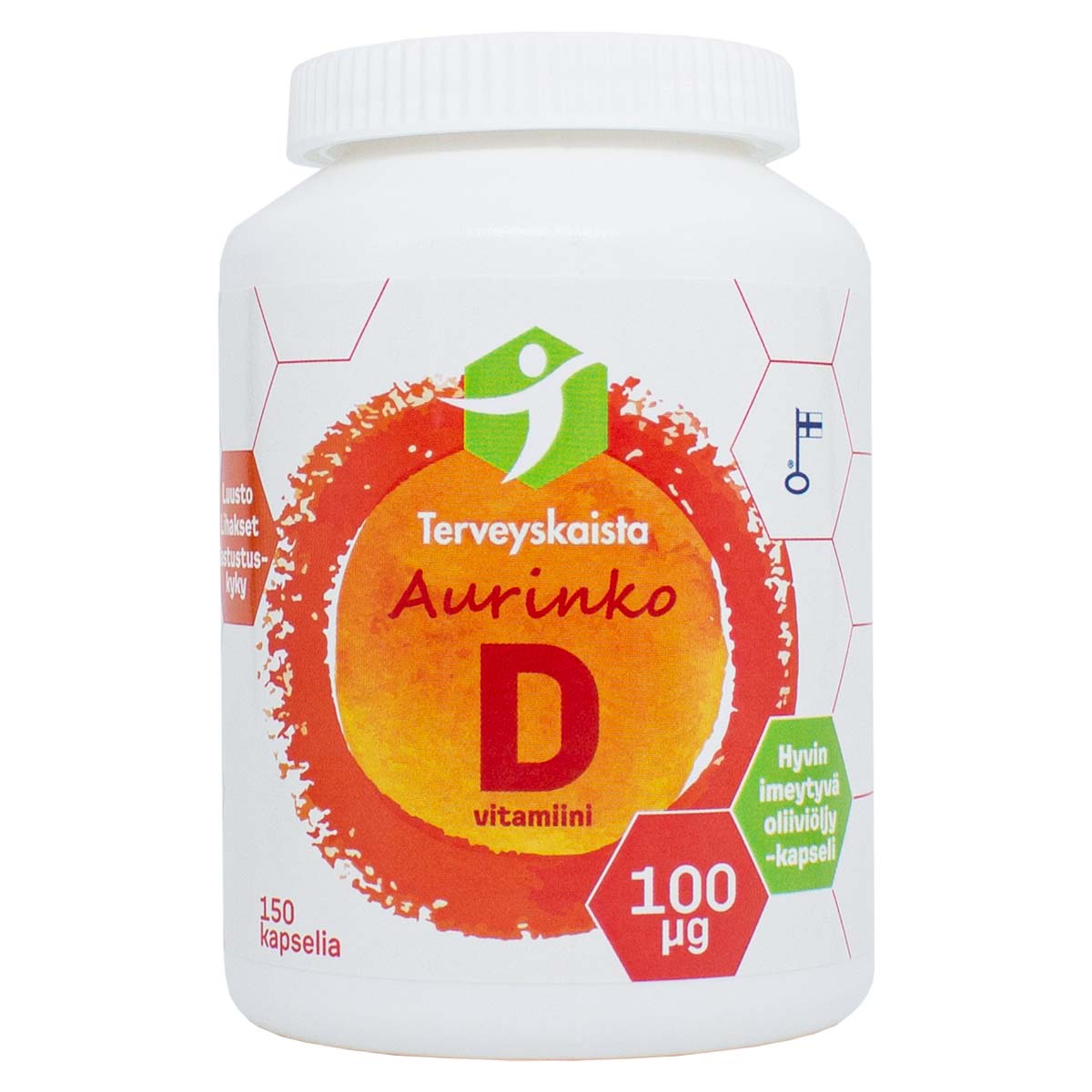 Terveyskaista Aurinko D-vitamiini 100 mikrog-Terveyskaista-Hyvinvoinnin Tavaratalo