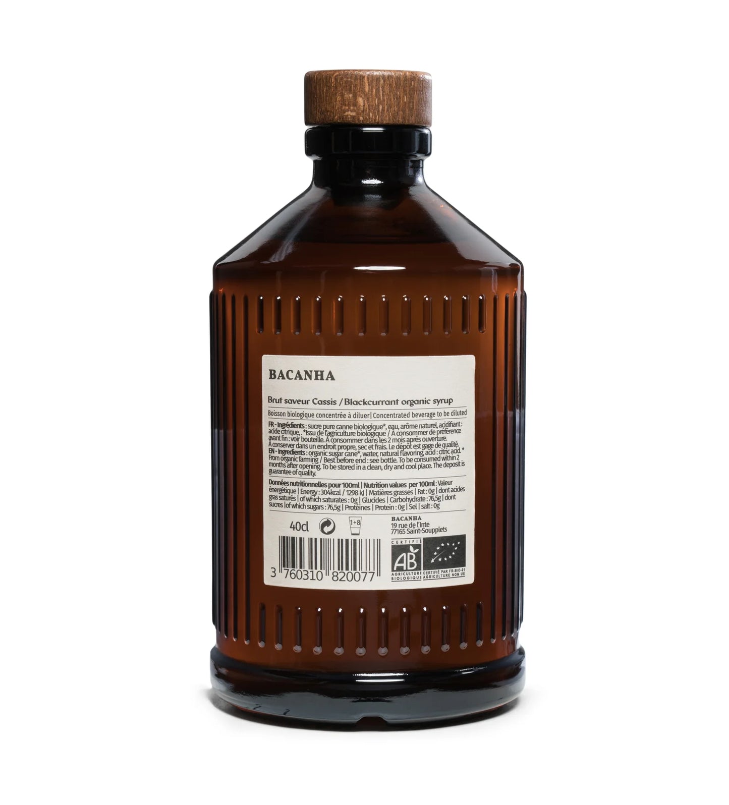 Bacanha Luomu Mustaherukkasiirappi – aito mustaherukan maku, 400 ml lasipullo
