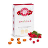 White box of BerryOMG OMVEGA-3 supplement with cranberries and leaves, surrounded by red berries and orange capsules. Matte finish on rectangular box, minimalistic design with printed product name, “OMVEGA-3,” and “90 capsules” in clear sans-serif font. Shot is close-up on a plain white background; no people or hands are present.