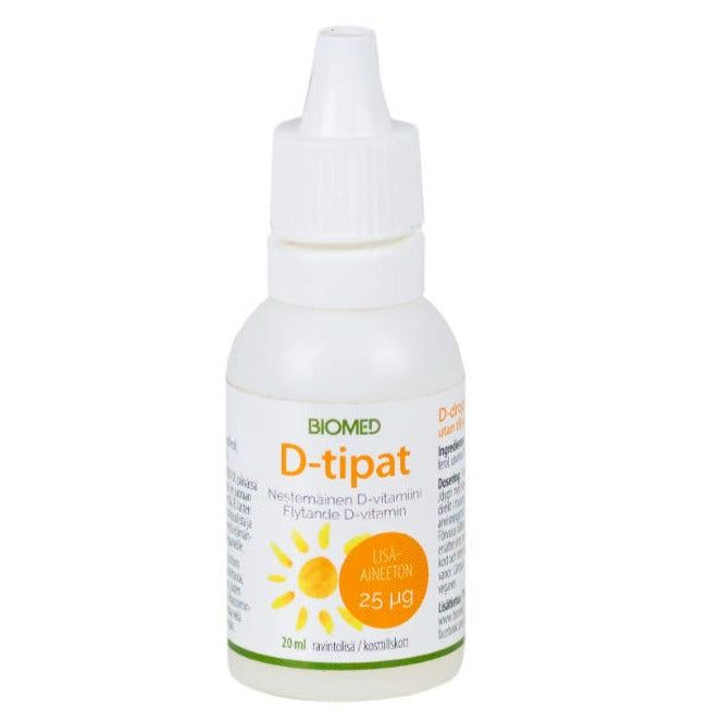 Biomed Lisäaineettomat D-vitamiinitipat 25 mikrog-Biomed-Hyvinvoinnin Tavaratalo