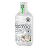 Biomed Natural Whitening -suuvesi 500 ml kirkkaassa pullossa kookoskuvituksella