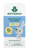 Bioteekki Maitohappobakteeri Baby + D3 Tipat (Parasta ennen 31.01.2026)-Bioteekin-Hyvinvoinnin Tavaratalo