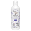 White bottle of Born to Bio Cleansing Milk with blue floral designs, labeled for face and eyes. This 200 ml product is organic, recyclable, and features eco-friendly French certifications. Cylindrical plastic container with a matte finish; printed label features modern sans-serif typography. Shot on a plain white background. No people or other objects in frame.