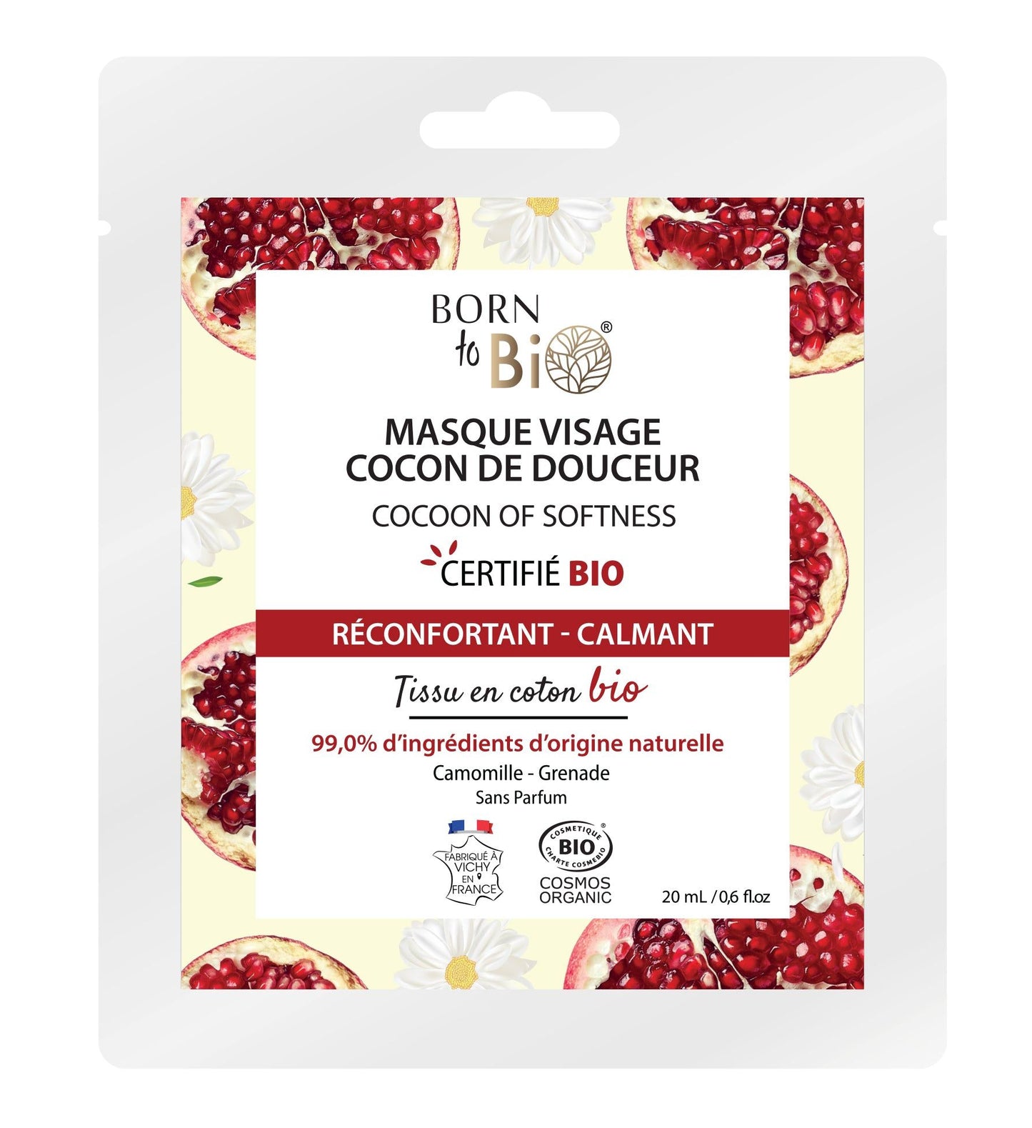 Born to Bio Pomegranate Cocoon Of Softness Face Sheet Mask-Born to Bio-Hyvinvoinnin Tavaratalo