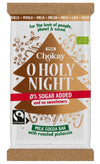 Chokay O Holy Night -luomumaitosuklaa pistaasilla, jouluinen kääre ja kullanruskea joulukuusi