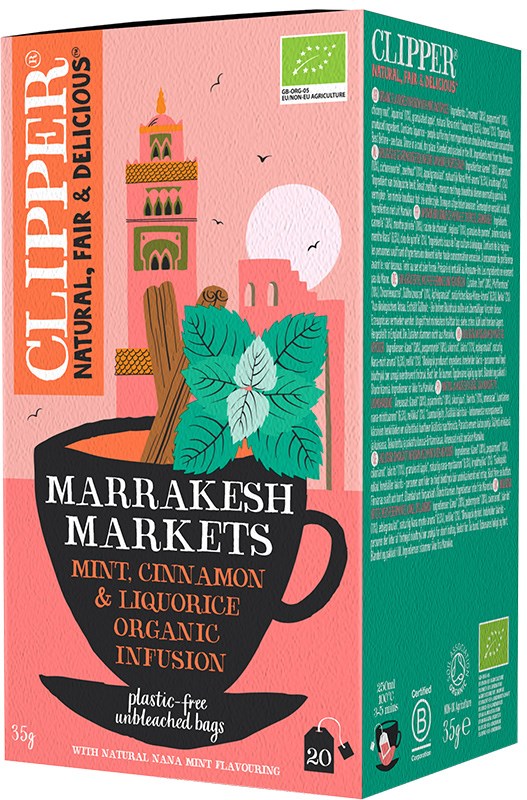 Clipper Marrakech Markets luomuhauduke 20 pussia – mausteinen minttu- ja kanelihauduke