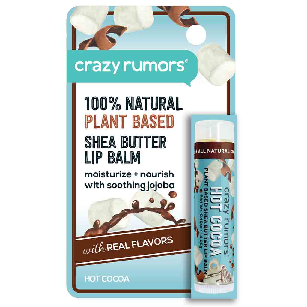 Crazy Rumors Huulivoide Hot Cocoa, kaakaonmakuinen vegaaninen sheavoihuulivoide 4,4 ml