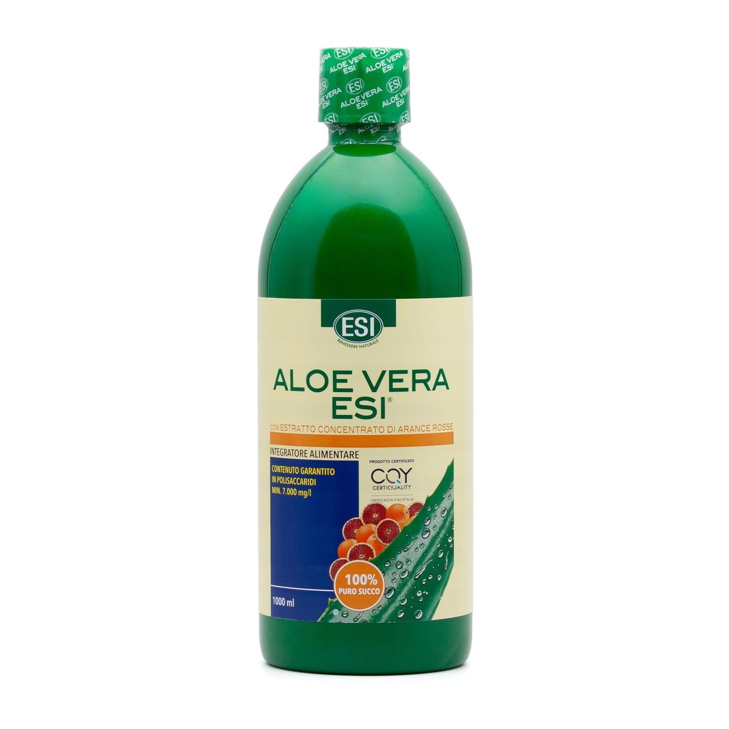 Aloe Vera ESI + veriappelsiini täysmehu 1000 ml – kylmäpuristettu aloe vera -mehu, vegaaninen
