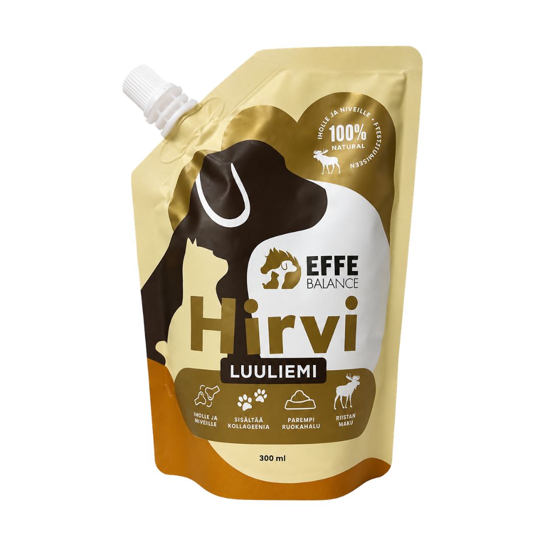 Effe Balance Hirvi Luuliemi 300 ml koiralle, hirvenluista keitetty kollageenipitoinen luuliemi