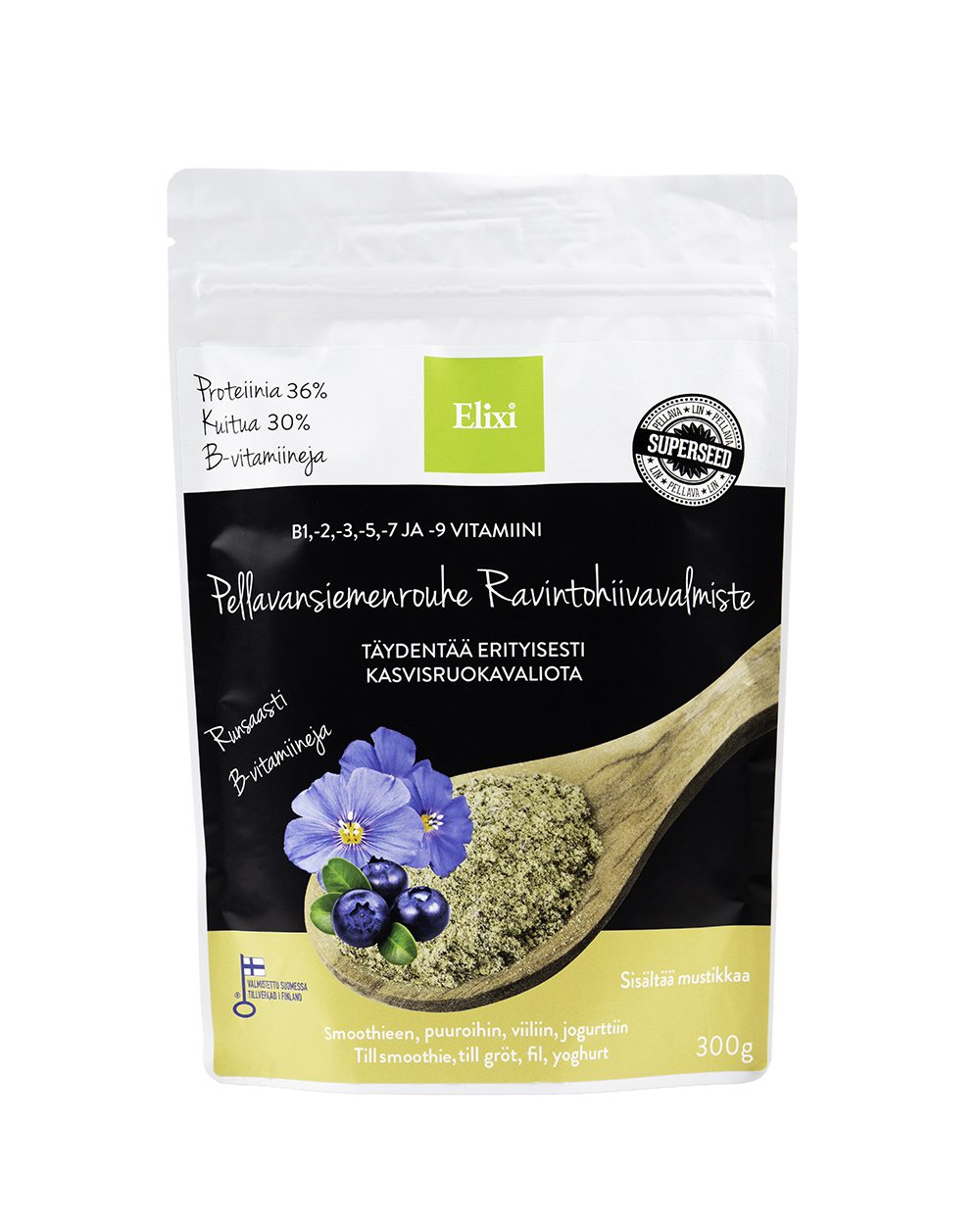Elixi Pellavansiemenrouhe Ravintohiivavalmiste  (Parasta ennen 11.10.2026)
