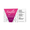 Rectangular Femiflor box with matte finish, predominantly white with a prominent pink triangle on the front. Product name appears in clear sans-serif type, along with text in Finnish and Swedish. Label states 10 capsules of lactic acid bacteria for oral use with specific Lactobacillus strains and VeriGentle formula. No people or hands visible; plain background; standard product shot.