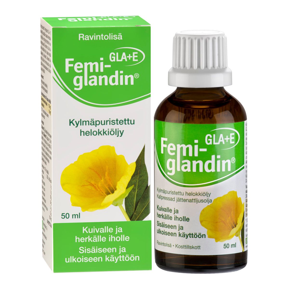 Femiglandin GLA+E Helokkiöljy-Hankintatukku-Hyvinvoinnin Tavaratalo