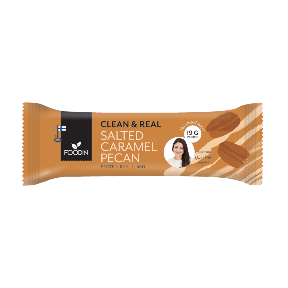 Foodin Clean & Real Protein Bar Salted Caramel Pecan-Foodin-Hyvinvoinnin Tavaratalo