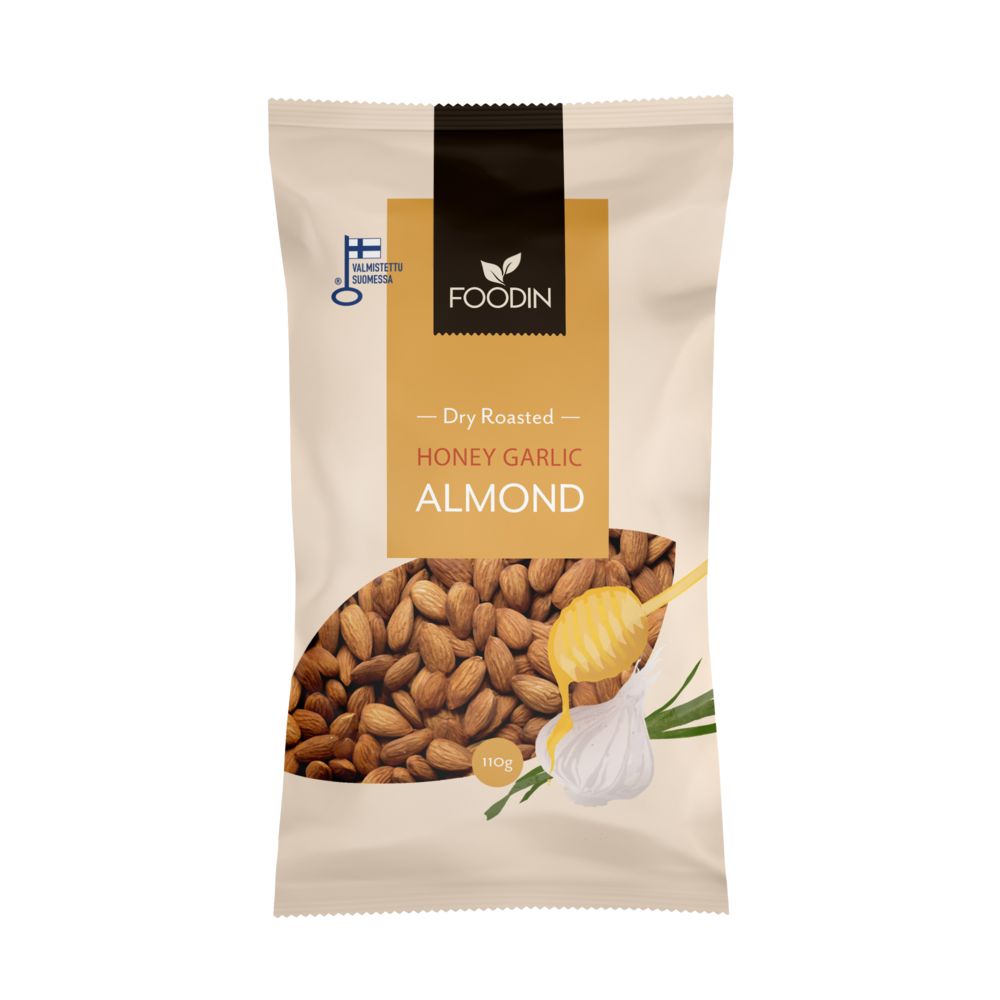 Foodin Honey Garlic Almonds-Foodin-Hyvinvoinnin Tavaratalo