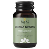 Fushi Siberian Ginseng 60 vegaanikapselia, venäjänjuurijauhe lasipurkissa