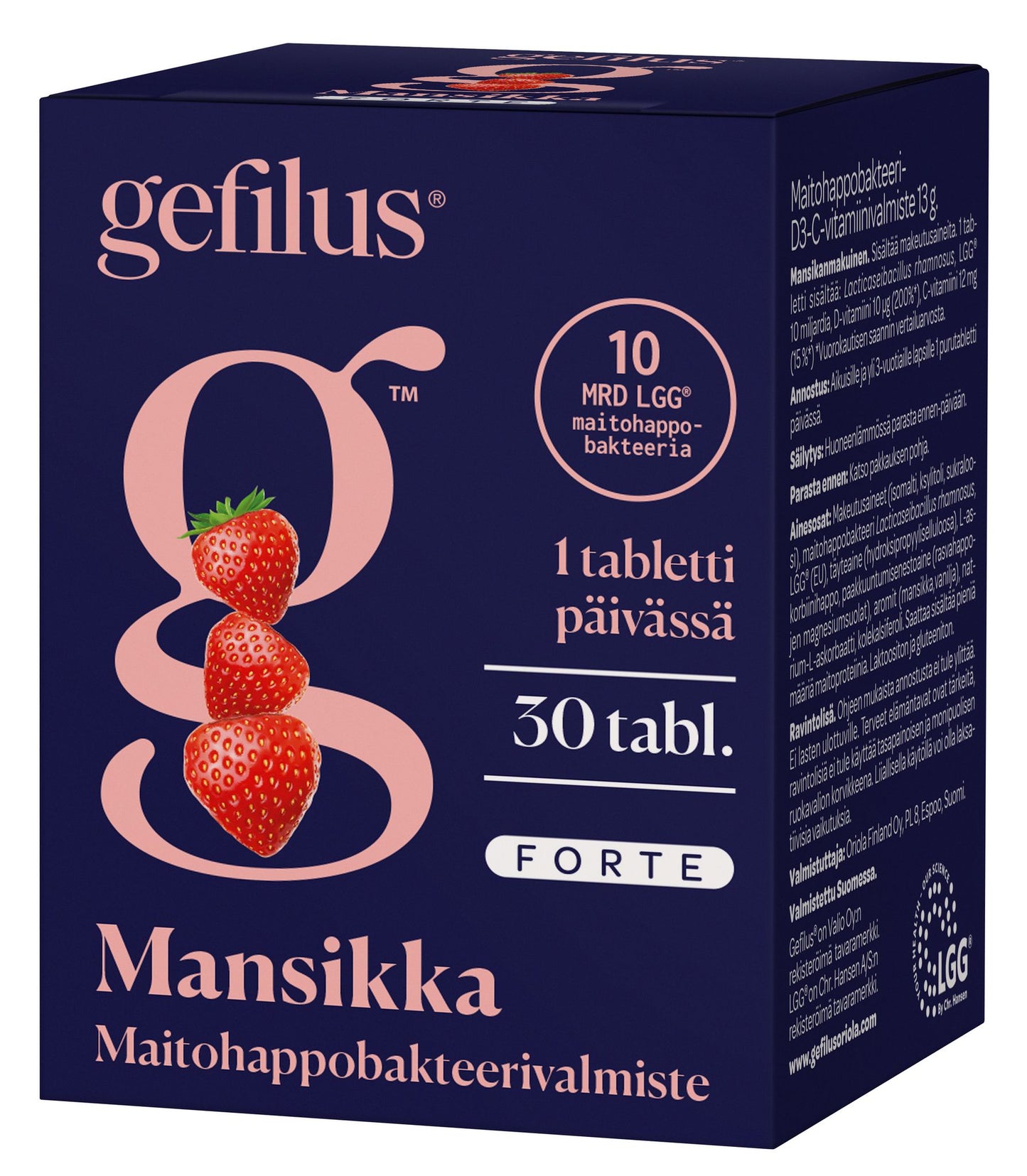 Gefilus Forte Purutabletti Mansikka