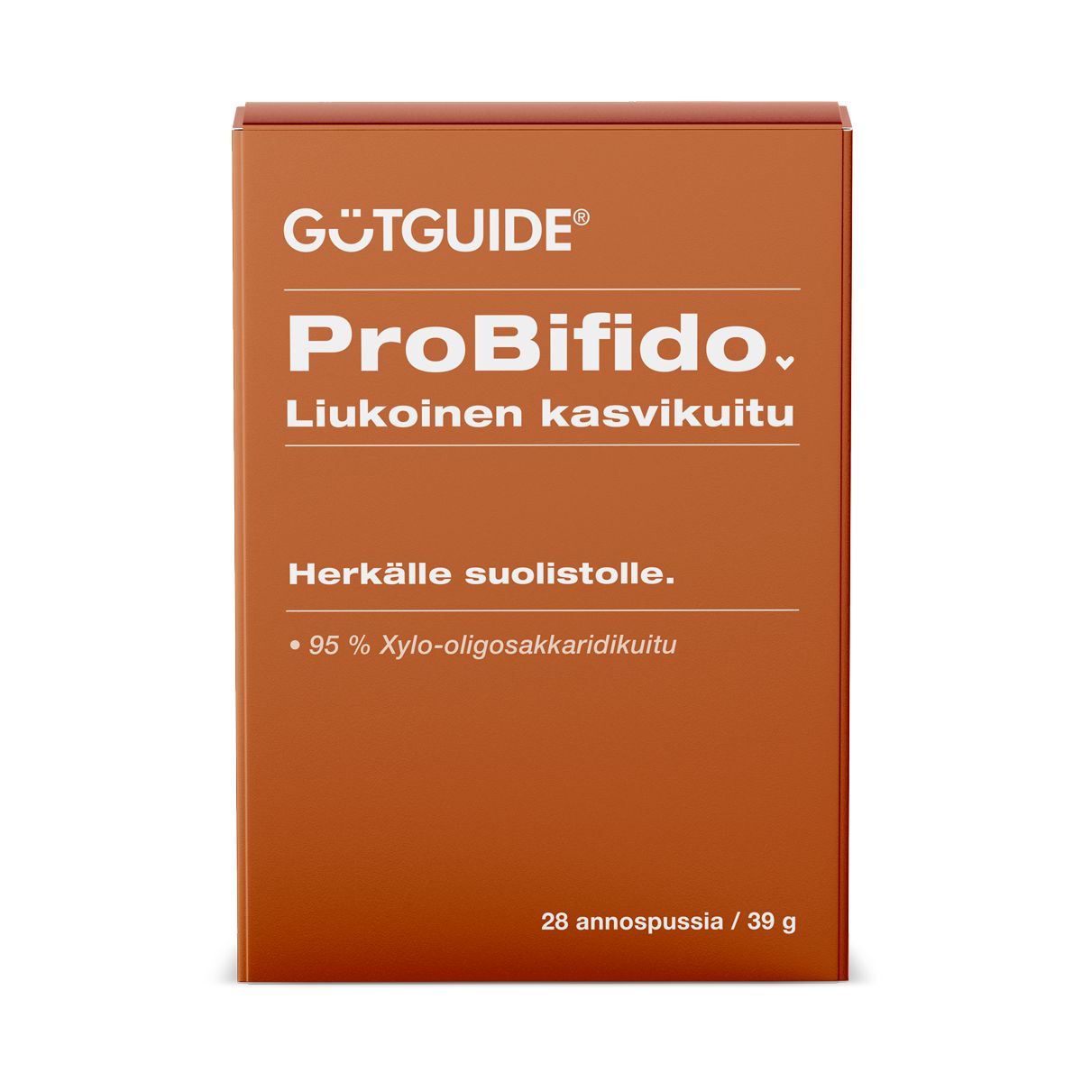 GutGuide ProBifido 28 annospussia, liukoinen xylo-oligosakkaridikuitu jauheena