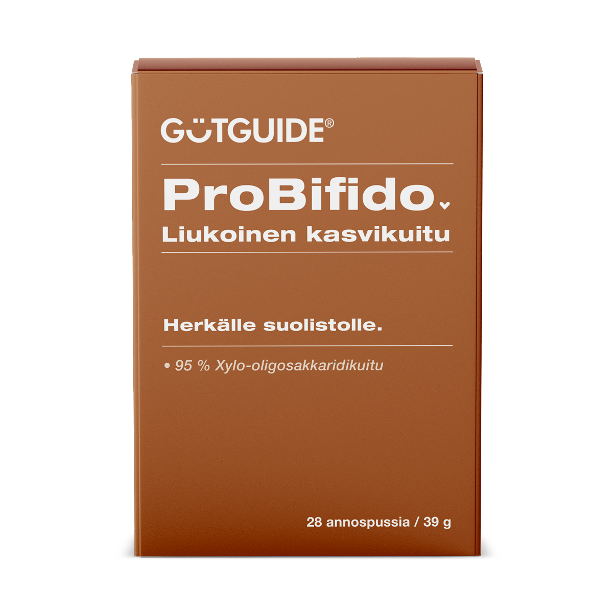 GutGuide ProBifido 28 annospussia, liukoinen xylo-oligosakkaridikuitu jauheena