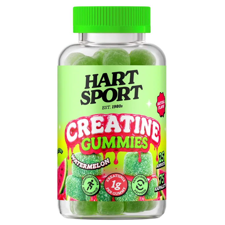 Hart-Sport Creatine Gummies -pullo, vesimelonin makuiset kreatiinigummyt, 75 kpl