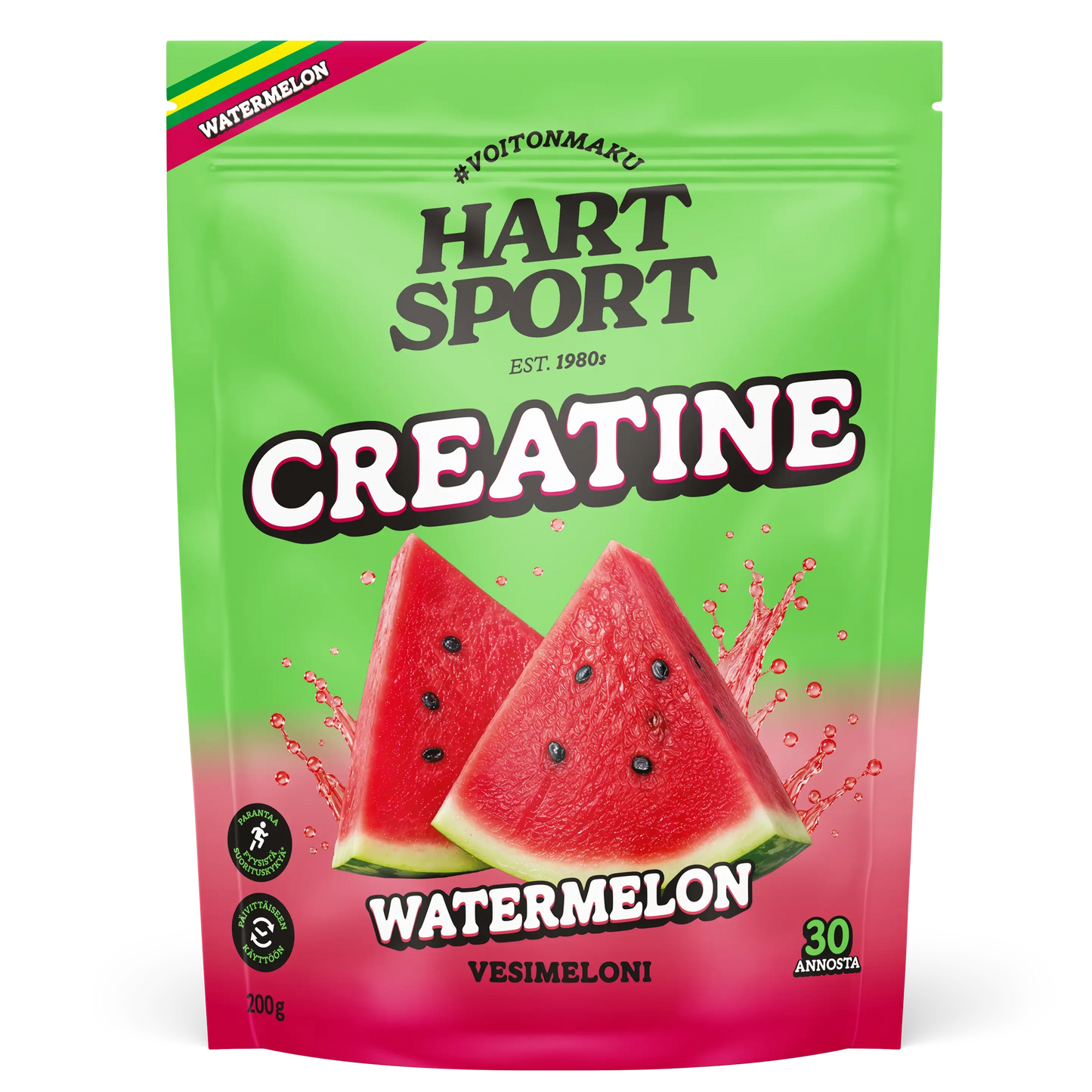 Hart-Sport Creatine -jauhepussi, vesimelonin maku, 200 g / 30 annosta