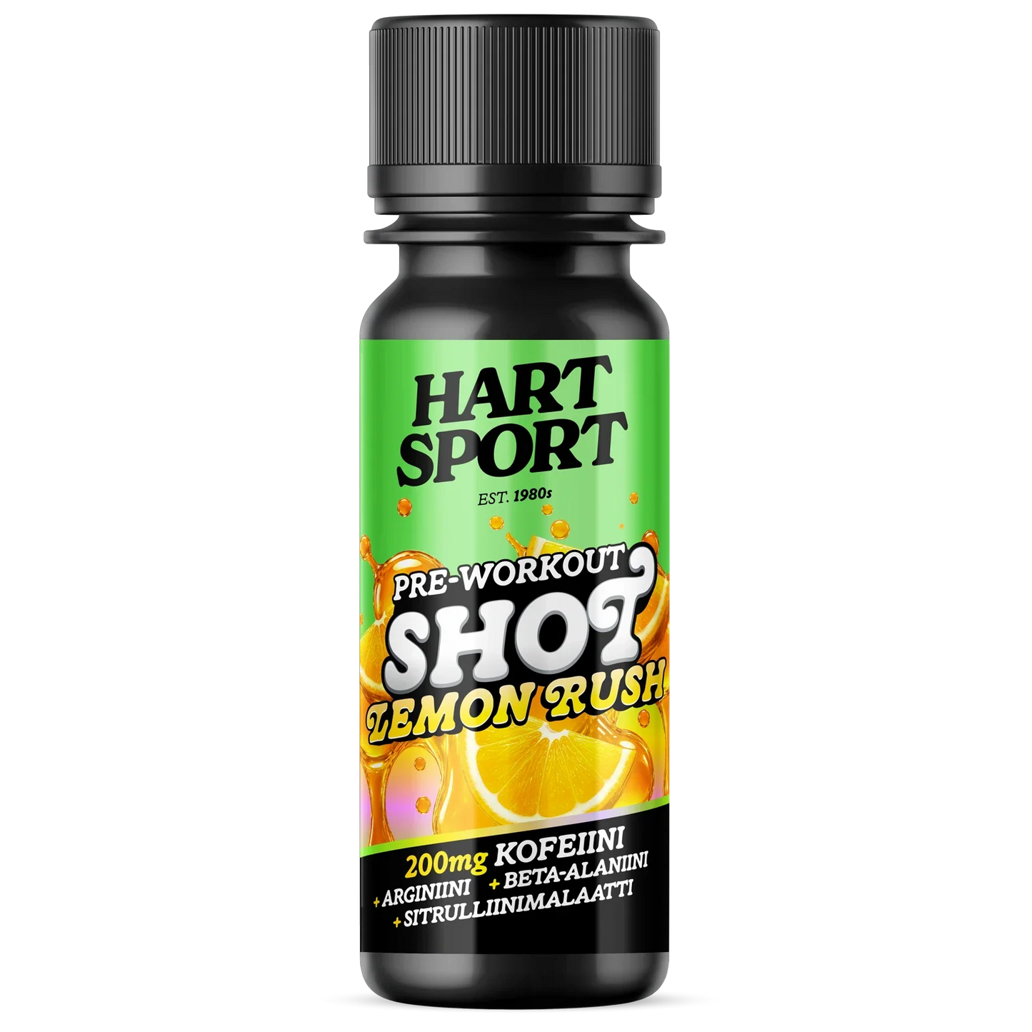 Hart-Sport Pre-Workout Shot, Lemon Rush, 60 ml käyttövalmis shotti