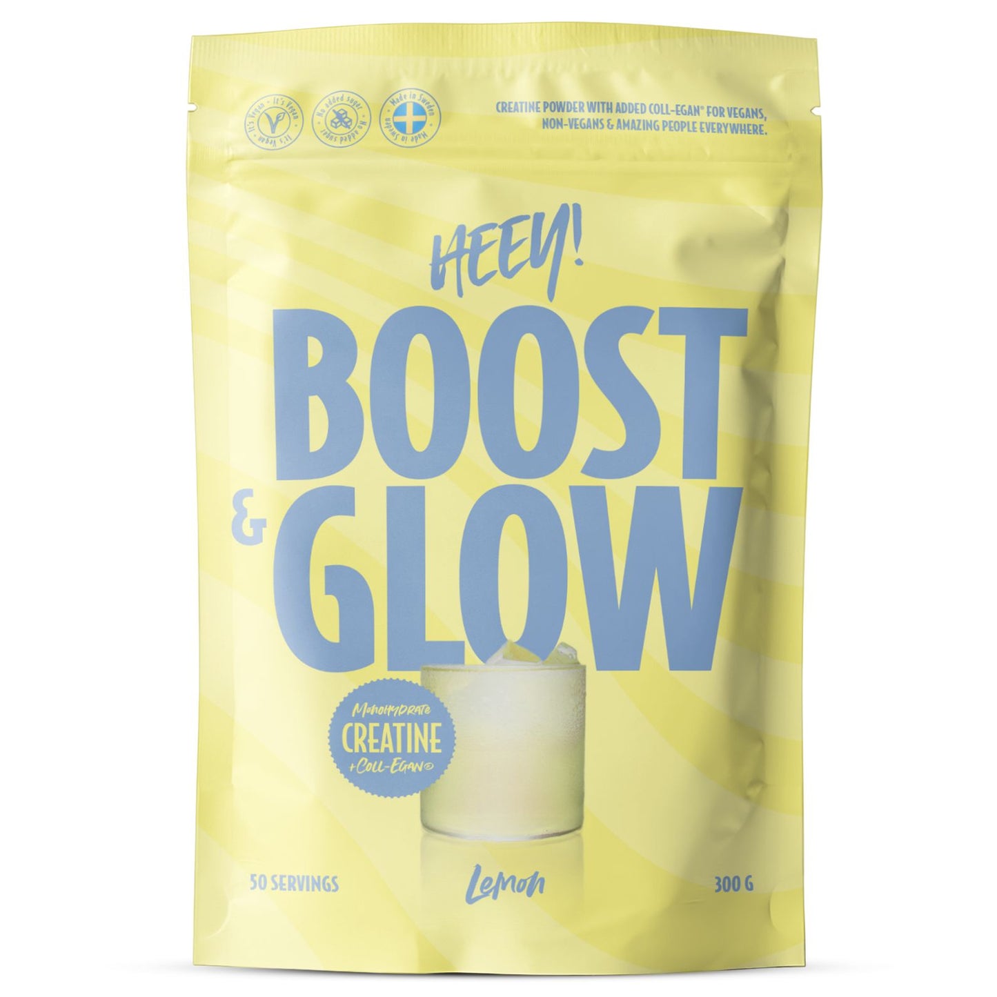 Heey! Boost & Glow Creatine + Coll-egan®, Lemon-Heey!-Hyvinvoinnin Tavaratalo
