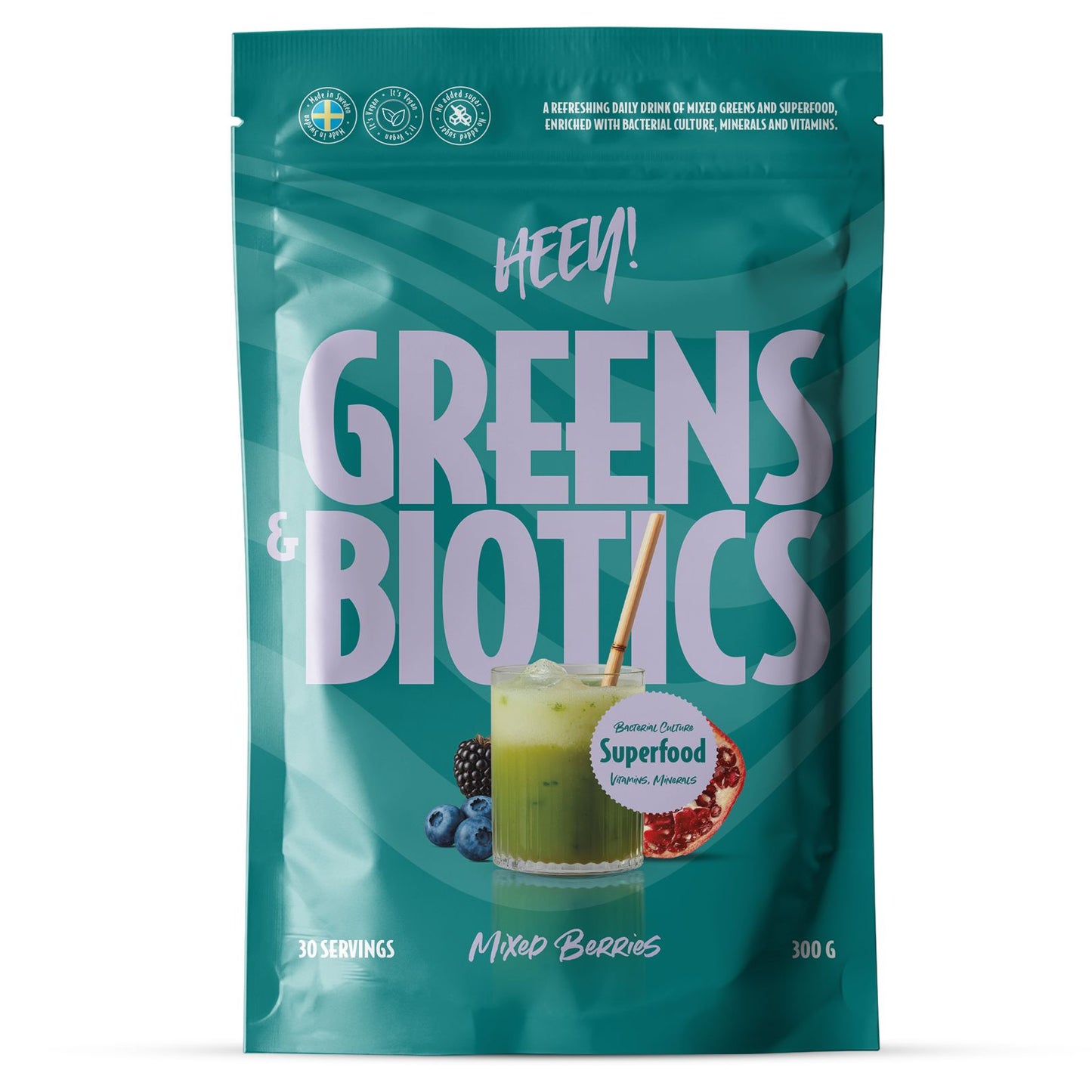 Heey! Greens & Biotics Superfood Mixed Berries