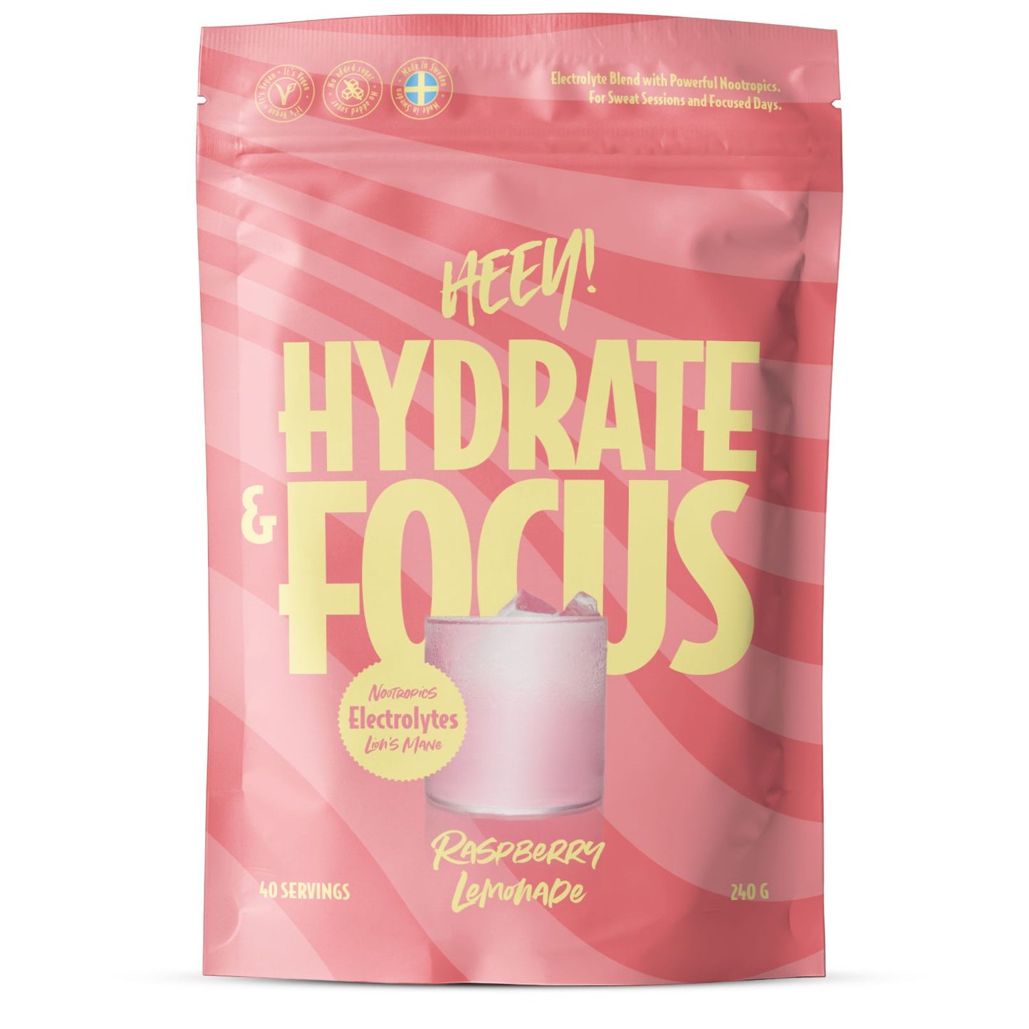 Heey! Hydrate & Focus Electrolytes Raspberry Lemonade-Heey!-Hyvinvoinnin Tavaratalo