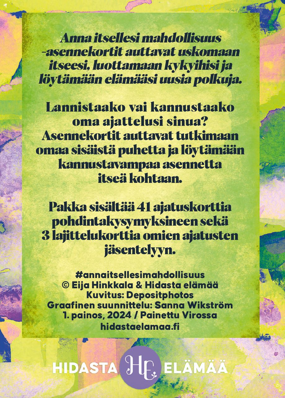 Hidasta Elämää Anna Itsellesi Mahdollisuus Asennekortit-Hidasta Elämää-Hyvinvoinnin Tavaratalo