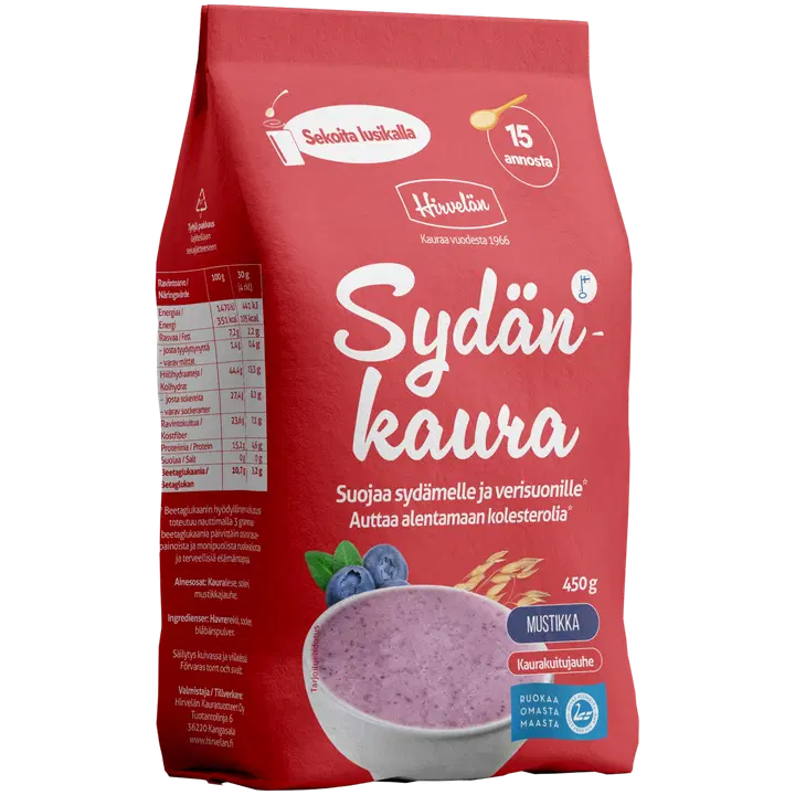 Hirvelän Sydänkaura Mustikka (Parasta ennen 23.10.2026)