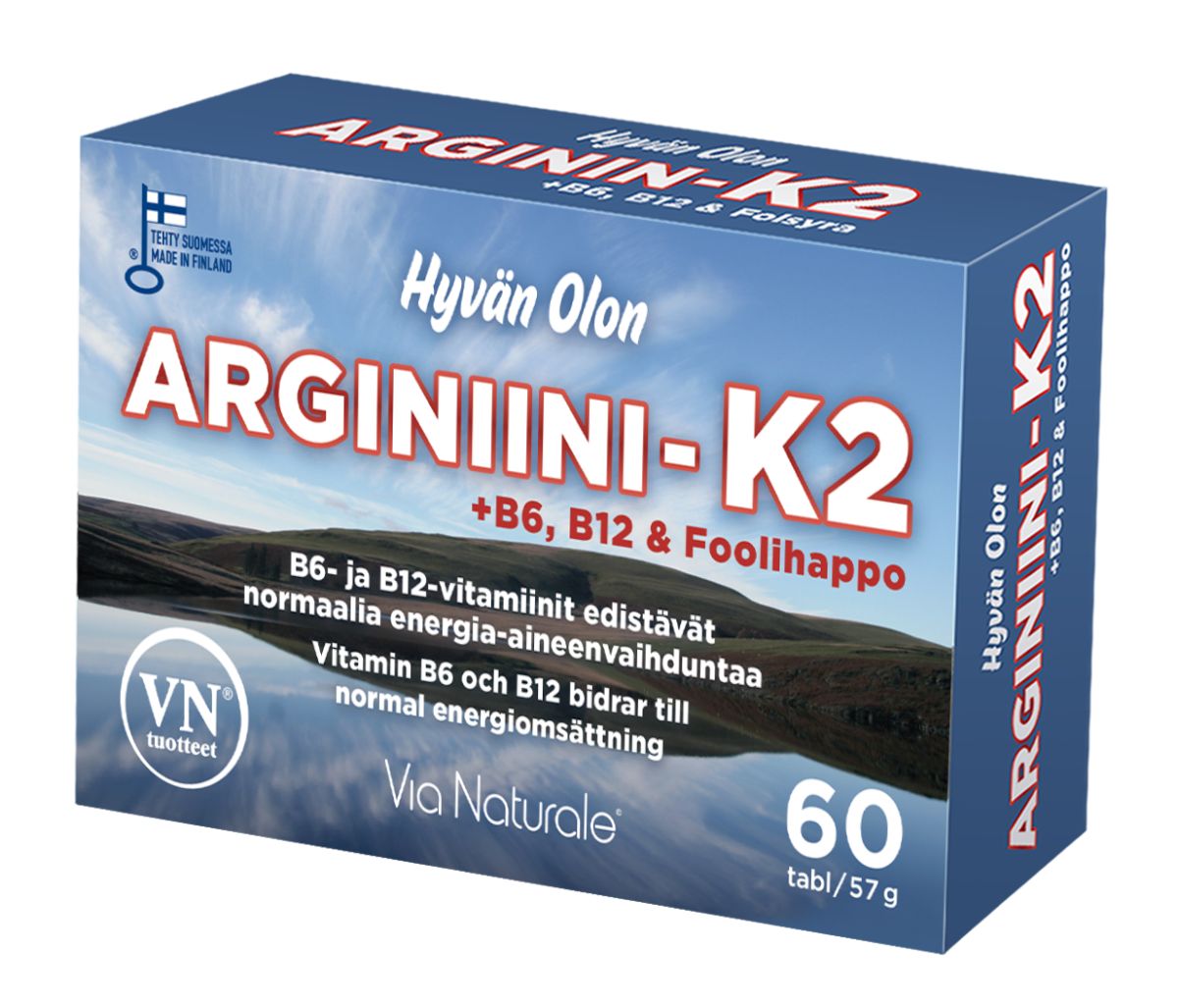 Hyvän Olon Arginiini-K2-Via Naturale-Hyvinvoinnin Tavaratalo