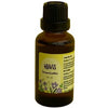 A small brown bottle labeled HYViS Saunatuoksu 30 ml with a black cap and a label featuring purple flowers, green leaves, and sauna-inspired details on the bottom. The bottle has a matte finish and cylindrical shape. Label text is in bold sans-serif font. Packaging displays clear product name and volume. The background is plain with no visible setting or objects. No people or hands are present in the shot.