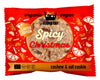 Punainen kääre edestä: kaurakeksi suklaapisaroilla, appelsiininviipaleet ja kanelitangot, "Limited Edition", "organic vegan", gluten free-, soy free- ja palm oil free -merkit