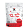 Kookie Cat Winter mini Cookie Selection -keksilajitelma, valkopunainen talvikuvioitu pussi