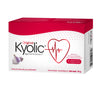 Kyolic Original Valkosipulitabletti -pakkaus, valkosipuliravintolisä, sisältää valkosipulinkynsiä, sydämen ja EKG-käyrän kuvituksen sekä tekstin suomeksi ja ruotsiksi; valkosipulilisä sisältää 100 tablettia (70 g); laatikko suorakulmainen mattapinnalla, pääväri valkoinen punaisella ja mustalla painatuksella; päätypografia lihavoitua tekstausvapaata fonttia; kuvassa vain tuote vaaleaa taustaa vasten, ei ihmisiä tai muita esineitä näkyvissä.