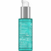 A turquoise bottle of Lavera serum with a white pump dispenser. Cylindrical shape with a matte finish. The label wraps around the front and displays product details, vegan and recyclable symbols, and text in multiple languages in compact sans-serif fonts. Volume is listed as 30 ml (1.0 fl oz). Image shows no hands or people, photographed against a neutral background.