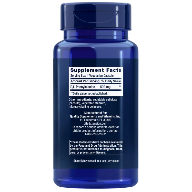 Life Extension D, L-Phenylalanine Capsules-Life Extension-Hyvinvoinnin Tavaratalo