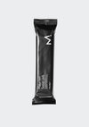 A black energy bar wrapper labeled Maurten Solid 160 features minimalistic white text and a bold white M logo at the top. The packaging is rectangular with a matte finish, no visible texture, and straight sealed edges. Typography is sans-serif in different weights. The background is plain light gray, with no props or people. Shot shows only the full, unopened product centered in frame.