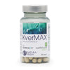 A bottle of KverMAX immune supplement capsules by Natura Media, containing 60 capsules. The bottle is white plastic with a matte finish and has a white screw cap. The label displays the product name in bold sans-serif black text and includes Quercefit and Wellmune Blend logos. No people or hands are visible. The background is plain white, with a centered product shot.