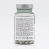 A transparent bottle with a silver lid contains white capsules. The surface of the bottle is smooth and glossy. The label has clear, sans-serif typography and includes dosage instructions in Finnish and Swedish, plus icons for gluten-free, dairy-free, and soy-free. No people or hands are present. Background is plain white; image is a centered product shot.