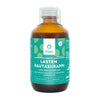A brown bottle labeled Nögel Lasten Rautasiirappi, an iron syrup for children, features an orange and pear flavor. The teal label, accented with green and white circles, contains text in Finnish. 250 ml size. Matte finish on the bottle; cylindrical plastic cap; label uses sans-serif font. Plain white background; product centered in the frame; no people or actions visible.