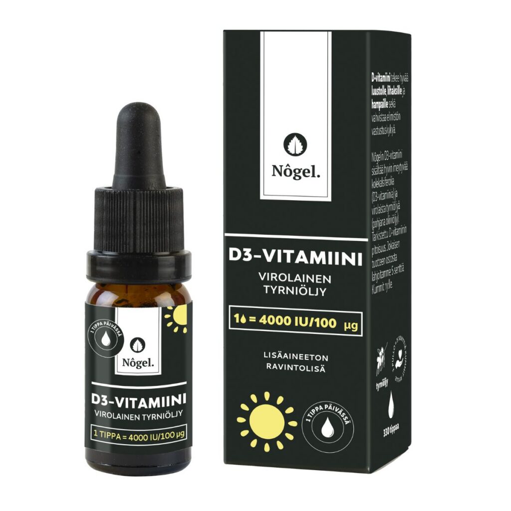 Nogel D3-vitamiinitipat 100 mikrog  (Parasta ennen 18.07.2026)